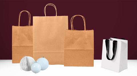 Image of Brown and White Paper bags for Retail Packaging - NEON Packaging