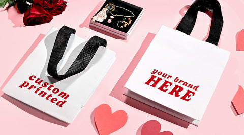 Image of Woven handle custom printed gift bags - NEON Packaging