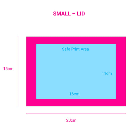 Image of safe print area diagram for custom branded magnetic boxes