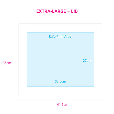 Image of extra large white gift box safe print area