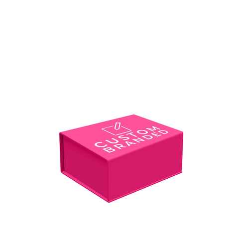 Image of Medium neon pink magnetic gift box with custom branding space - vibrant packaging Australia