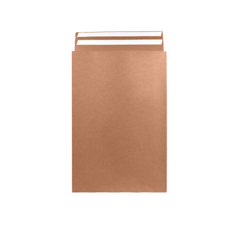 Image of open front view medium kraft mailer with lock