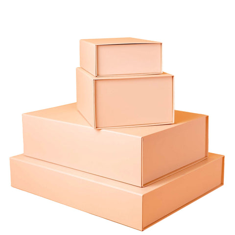 Image of pile of Peach magnetic gift box