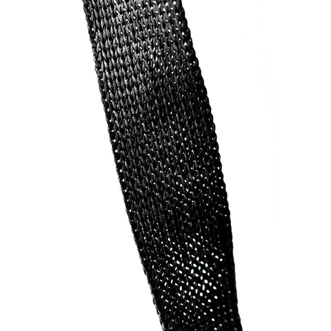 Image of woven handle quality of premium black paper gift bag