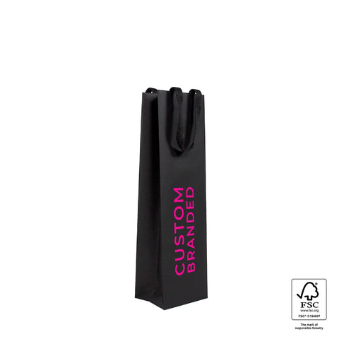 Image of Custom Premium Single Wine Bag - Black