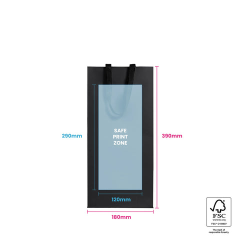 Image of Custom Premium Double Wine Bag - Black