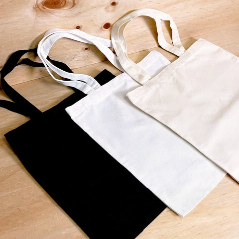 Image of 12 oz Canvas Tote Bag Plain - White