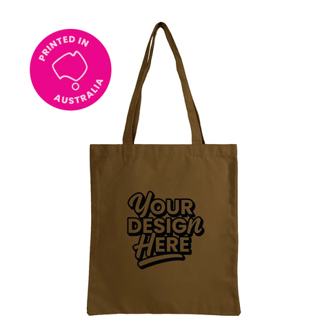 Image of 12 oz Custom Printed Canvas Tote Bag - Chocolate