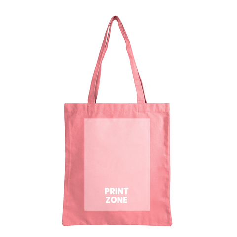 Image of 12 oz Custom Printed Canvas Tote Bag - Pink