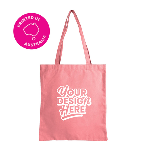 Image of 12 oz Custom Printed Canvas Tote Bag - Pink