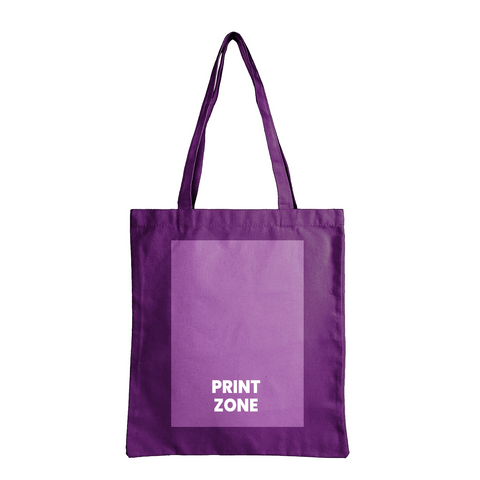 Image of 12 oz Custom Printed Canvas Tote Bag - Purple