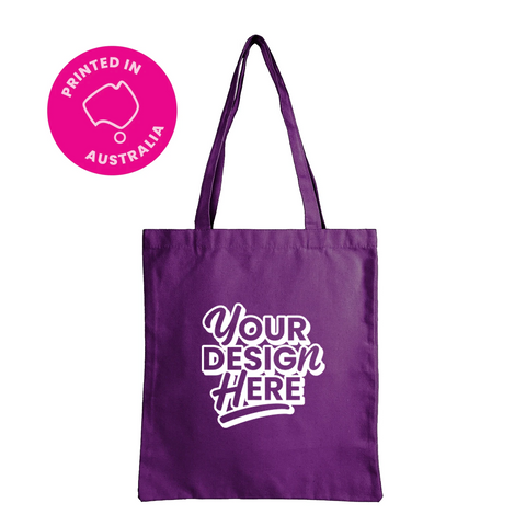 Image of 12 oz Custom Printed Canvas Tote Bag - Purple