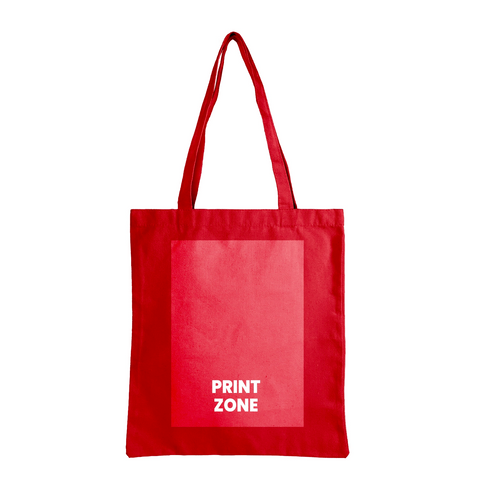 Image of 12 oz Custom Printed Canvas Tote Bag - Red