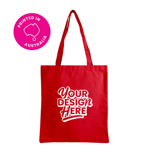 Image of 12 oz Custom Printed Canvas Tote Bag - Red