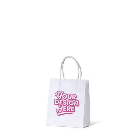 Image of Custom Printed White Kraft Paper Bag - Bambino