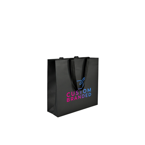 Image of Custom Printed Medium Black Premium Paper Bags