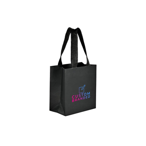 Image of Custom Printed Small Black Premium Paper Bags