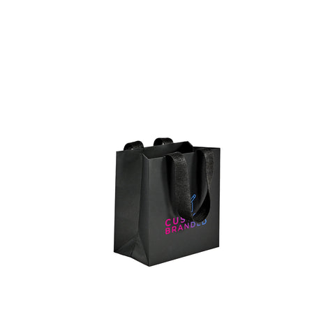 Image of Custom Printed Small Black Premium Paper Bags
