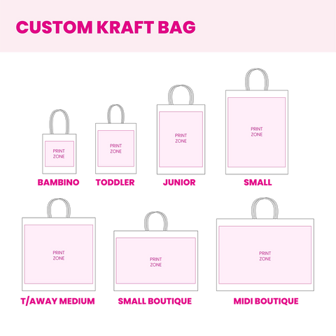 Image of Custom Printed Brown Kraft Paper Bag - Midi Boutique