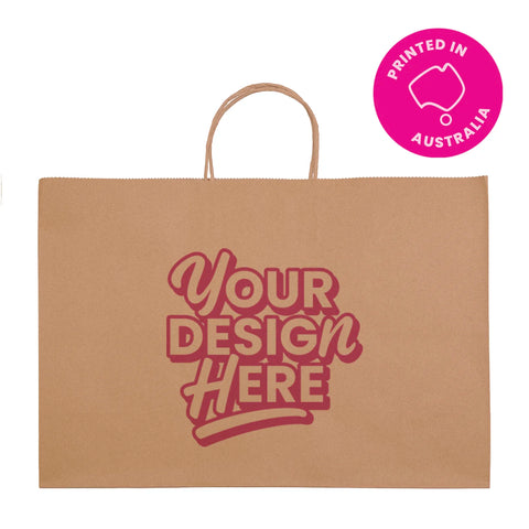 Image of Custom Printed Brown Kraft Paper Bag - Midi Boutique