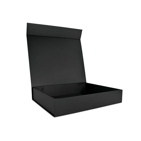 Premium magnetic box. Black, extra-large, custom branded in Australia for e-commerce.