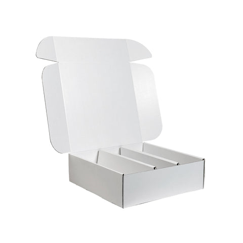 Image of Three Bottle Wine Box With Insert - White
