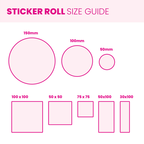 Image of Custom Printed White Matte Sticker Roll (100x100)
