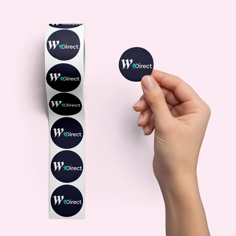 Image of Custom Printed White Gloss Sticker Roll (50x50)