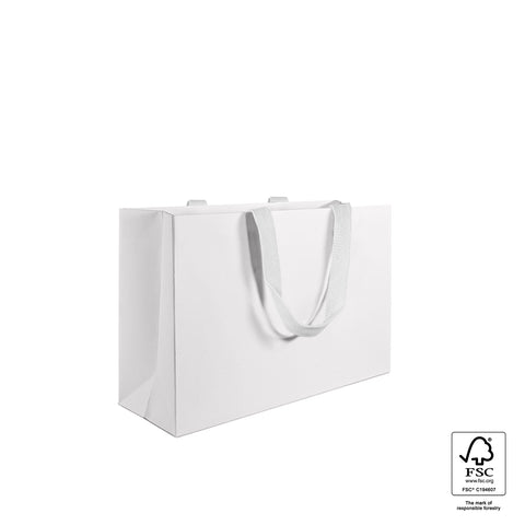 Image of Premium White Paper Bags - Large -  White Handle