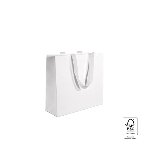 Image of Premium White Paper Bags - Medium - White Handle
