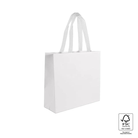 Image of Premium White Paper Bags - Medium - White Handle