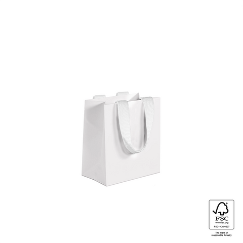 Image of Premium White Paper Bags - Small - White Handles
