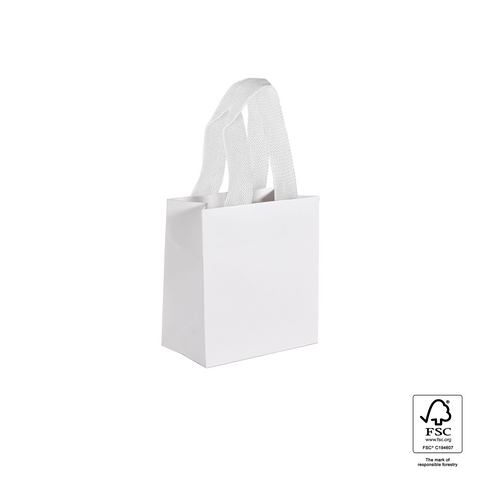 Image of Premium White Paper Bags - Small - White Handles