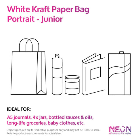 Image of White Kraft Paper Bag - Junior