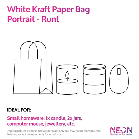 Image of White Kraft Paper Bags - Bambino