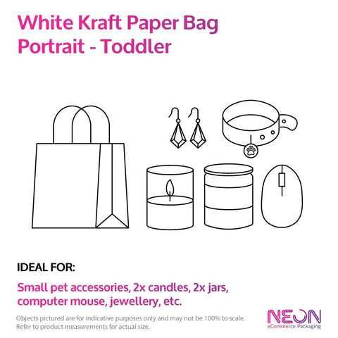 Image of White Kraft Paper Bags - Toddler