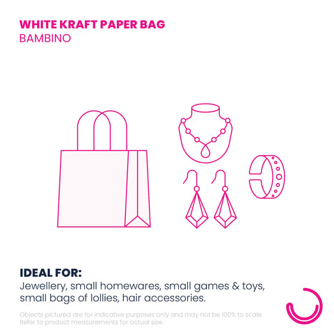 Image of White Kraft Paper Bags - Bambino