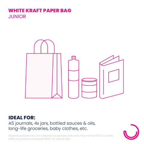 Image of White Kraft Paper Bag - Junior