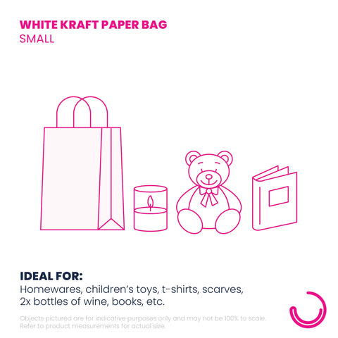 Image of White Kraft Paper Bags - Small