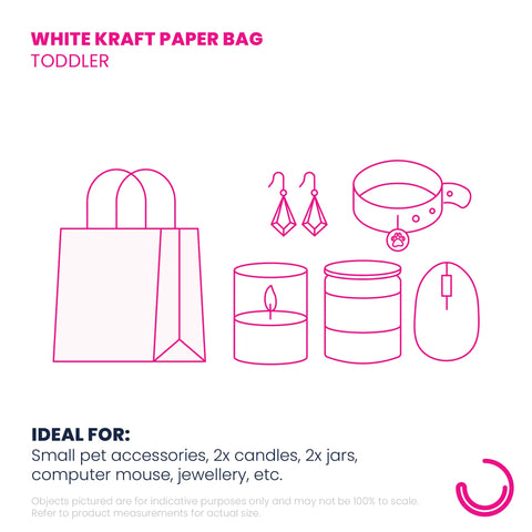 Image of White Kraft Paper Bags - Toddler