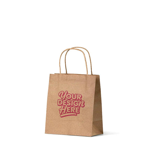 Image of Custom Printed Brown Kraft Paper Bag - Toddler
