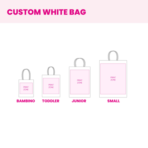 Image of Custom Printed White Kraft Paper Bag - Small