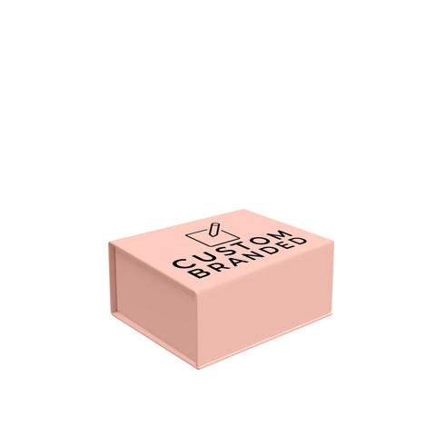 Image of Medium peach magnetic gift box with custom branding - premium packaging Australia