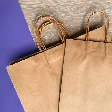 Image of 2 brown krft paper bags | NEON packaging