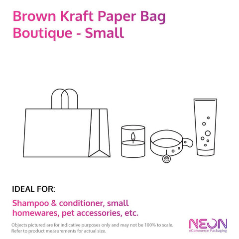 Image of Brown Kraft Paper Bag - Small Boutique with ideal items to put inside