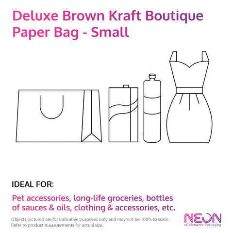 Image of Deluxe Brown Kraft Paper Bag - Small Boutique with ideal items to put inside